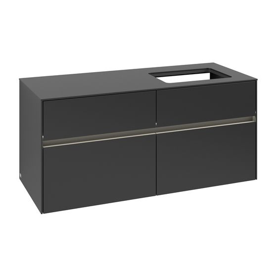 Villeroy & Boch Waschtischunterschrank Collaro C114B0 1200x548x500mm mit Beleuchtung Black Matt Lacquer