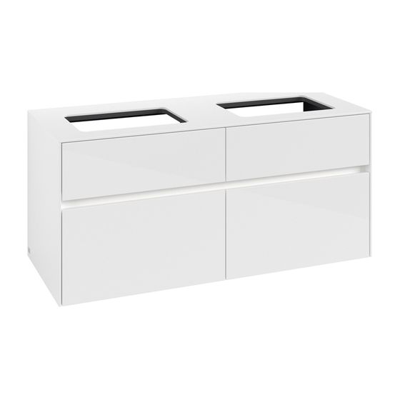 Villeroy & Boch Waschtischunterschrank Collaro C115B0 1200x548x500mm mit Beleuchtung Glossy White