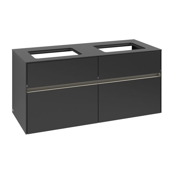 Villeroy & Boch Waschtischunterschrank Collaro C115B0 1200x548x500mm mit Beleuchtung Black Matt Lacquer