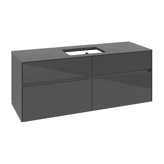 Villeroy & Boch Waschtischunterschrank Collaro C11600 1400x548x500mm Glossy Grey