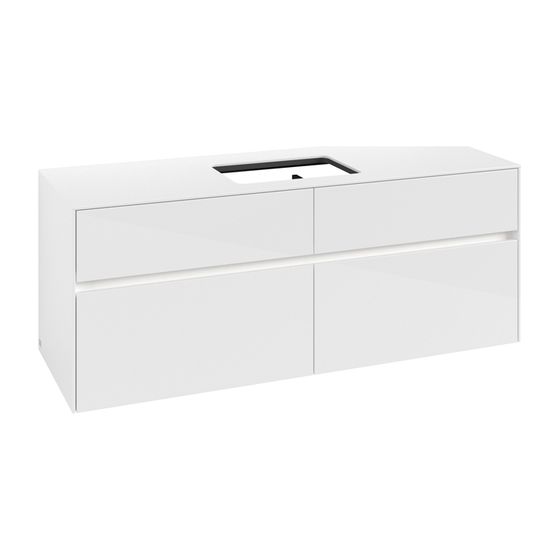 Villeroy & Boch Waschtischunterschrank Collaro C116B0 1400x548x500mm mit Beleuchtung Glossy White