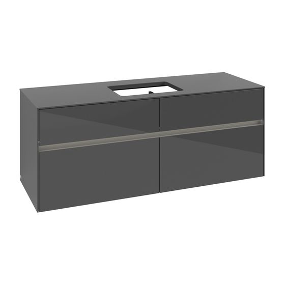 Villeroy & Boch Waschtischunterschrank Collaro C116B0 1400x548x500mm mit Beleuchtung Glossy Grey