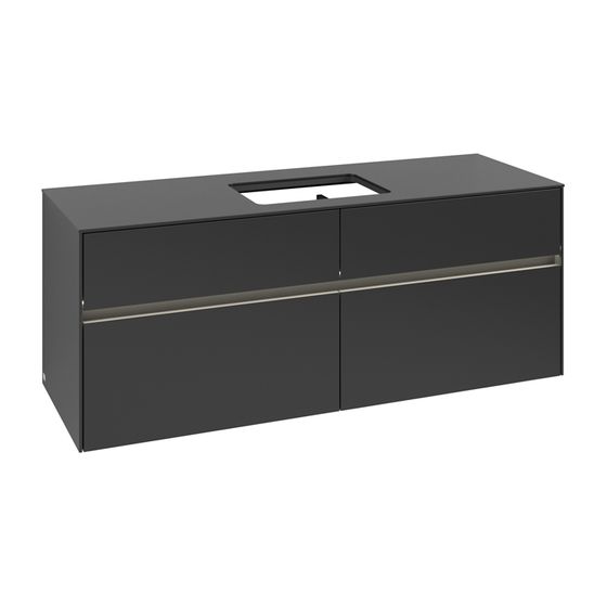 Villeroy & Boch Waschtischunterschrank Collaro C116B0 1400x548x500mm mit Beleuchtung Black Matt Lacquer