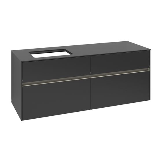 Villeroy & Boch Waschtischunterschrank Collaro C117B0 1400x548x500mm mit Beleuchtung Black Matt Lacquer