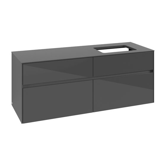 Villeroy & Boch Waschtischunterschrank Collaro C11800 1400x548x500mm Glossy Grey