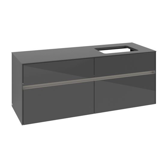 Villeroy & Boch Waschtischunterschrank Collaro C118B0 1400x548x500mm mit Beleuchtung Glossy Grey