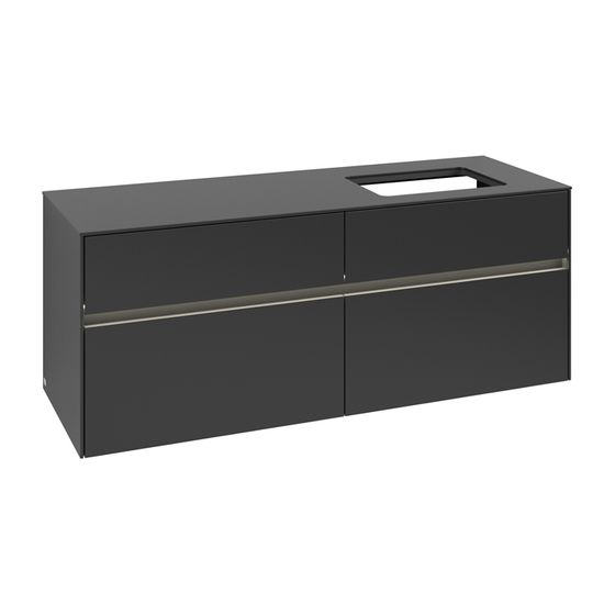 Villeroy & Boch Waschtischunterschrank Collaro C118B0 1400x548x500mm mit Beleuchtung Black Matt Lacquer