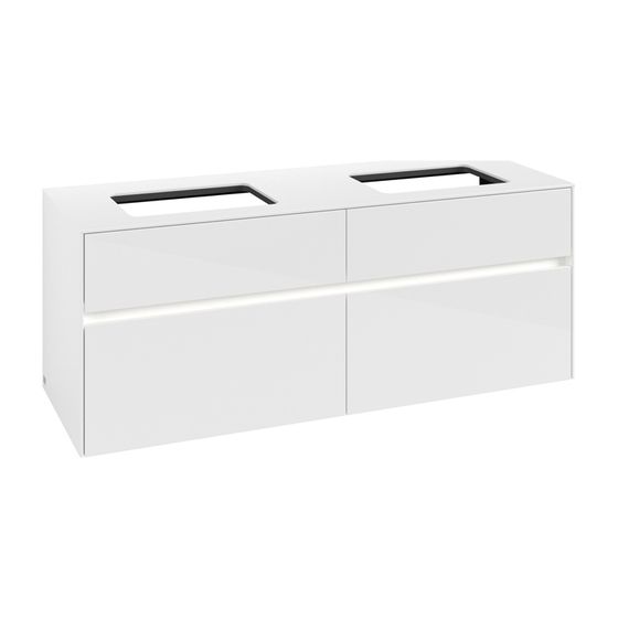 Villeroy & Boch Waschtischunterschrank Collaro C119B0 1400x548x500mm mit Beleuchtung Glossy White