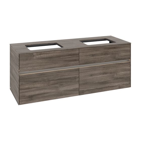 Villeroy & Boch Waschtischunterschrank Collaro C119B0 1400x548x500mm mit Beleuchtung Stone Oak