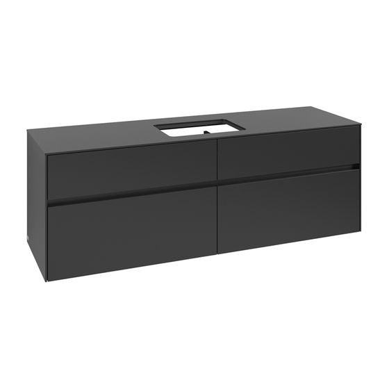 Villeroy & Boch Waschtischunterschrank Collaro C12000 1600x548x500mm Black Matt Lacquer