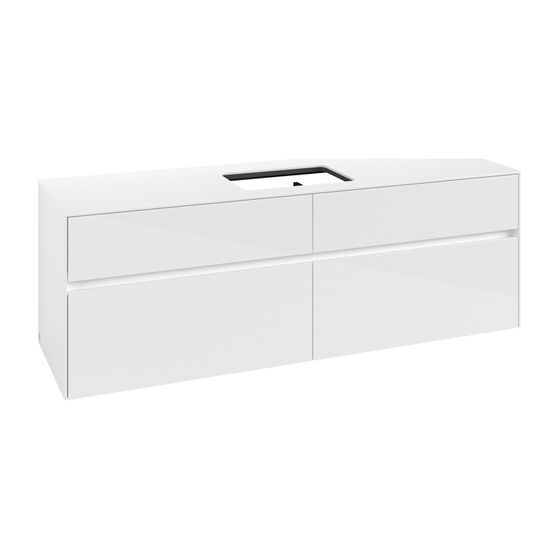 Villeroy & Boch Waschtischunterschrank Collaro C120B0 1600x548x500mm mit Beleuchtung Glossy White