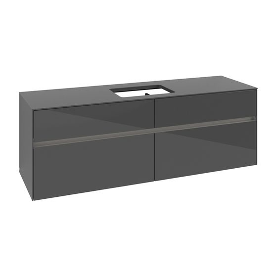 Villeroy & Boch Waschtischunterschrank Collaro C120B0 1600x548x500mm mit Beleuchtung Glossy Grey