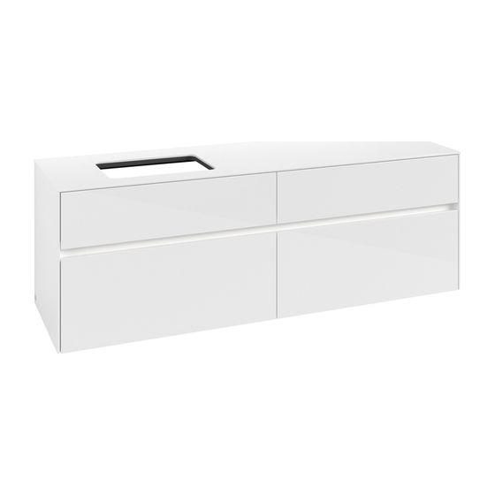 Villeroy & Boch Waschtischunterschrank Collaro C121B0 1600x548x500mm mit Beleuchtung Glossy White