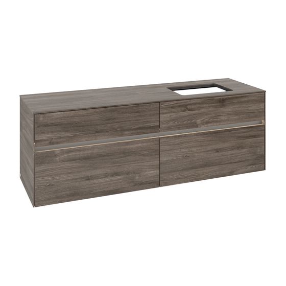 Villeroy & Boch Waschtischunterschrank Collaro C122B0 1600x548x500mm mit Beleuchtung Stone Oak