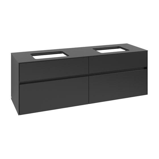 Villeroy & Boch Waschtischunterschrank Collaro C12300 1600x548x500mm Black Matt Lacquer