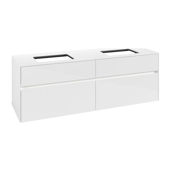 Villeroy & Boch Waschtischunterschrank Collaro C123B0 1600x548x500mm mit Beleuchtung Glossy White