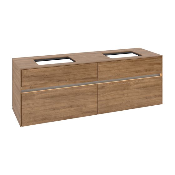 Villeroy & Boch Waschtischunterschrank Collaro C123B0 1600x548x500mm mit Beleuchtung Kansas Oak