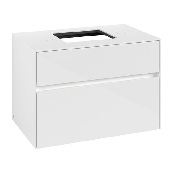 Villeroy & Boch Waschtischunterschrank Collaro C124B0 800x548x500mm mit Beleuchtung Glossy White