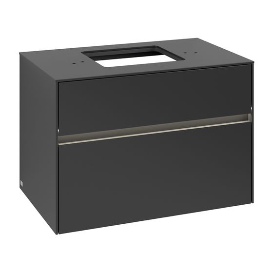 Villeroy & Boch Waschtischunterschrank Collaro C124B0 800x548x500mm mit Beleuchtung Black Matt Lacquer