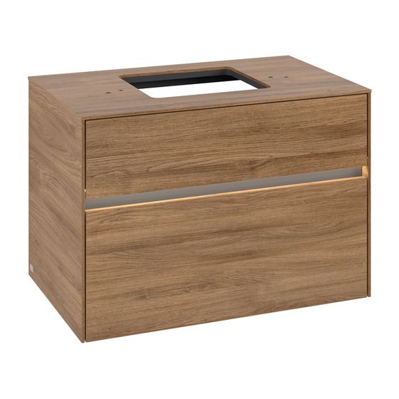 Villeroy & Boch Waschtischunterschrank Collaro C124B0 800x548x500mm mit Beleuchtung Kansas Oak