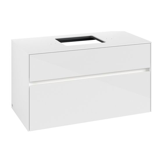 Villeroy & Boch Waschtischunterschrank Collaro C125B0 1000x548x500mm mit Beleuchtung Glossy White