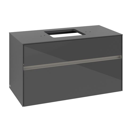 Villeroy & Boch Waschtischunterschrank Collaro C125B0 1000x548x500mm mit Beleuchtung Glossy Grey