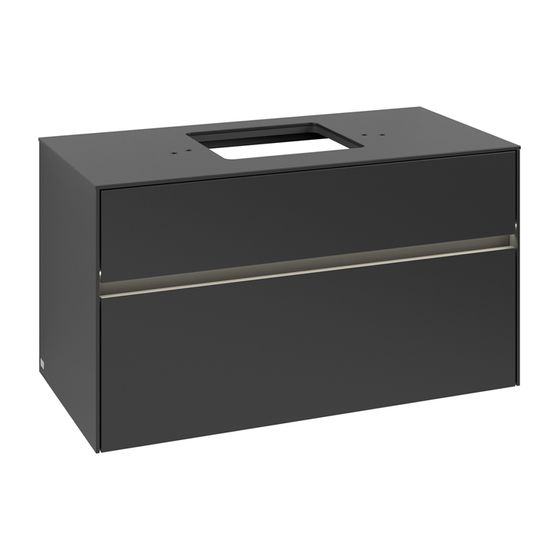 Villeroy & Boch Waschtischunterschrank Collaro C125B0 1000x548x500mm mit Beleuchtung Black Matt Lacquer