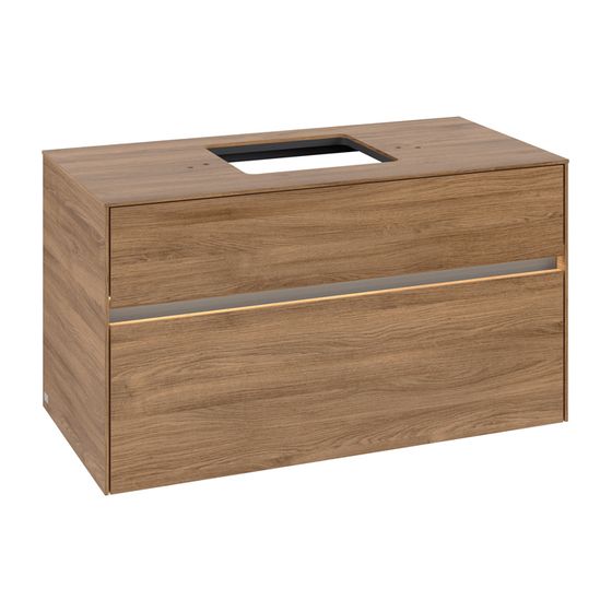 Villeroy & Boch Waschtischunterschrank Collaro C125B0 1000x548x500mm mit Beleuchtung Kansas Oak