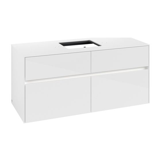 Villeroy & Boch Waschtischunterschrank Collaro C128B0 1200x548x500mm mit Beleuchtung Glossy White