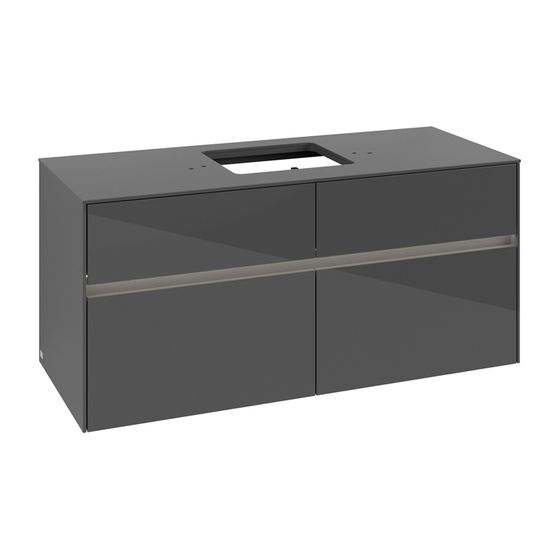 Villeroy & Boch Waschtischunterschrank Collaro C128B0 1200x548x500mm mit Beleuchtung Glossy Grey