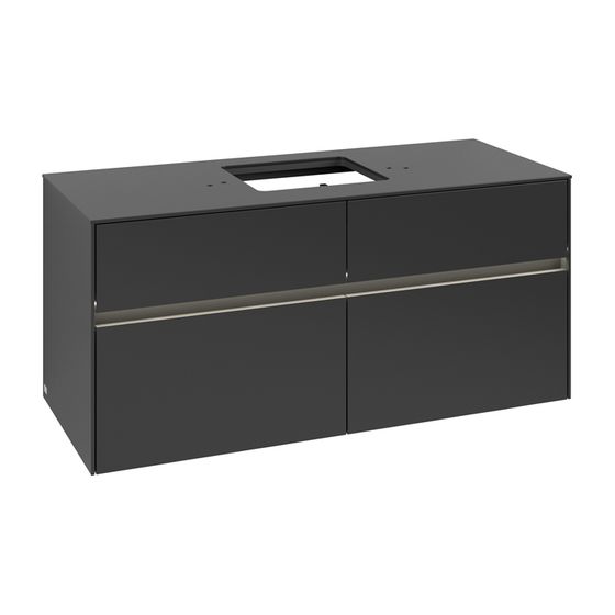 Villeroy & Boch Waschtischunterschrank Collaro C128B0 1200x548x500mm mit Beleuchtung Black Matt Lacquer