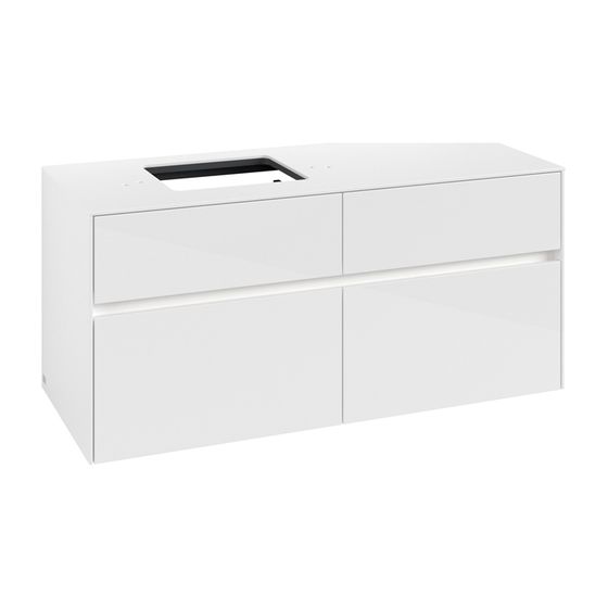 Villeroy & Boch Waschtischunterschrank Collaro C129B0 1200x548x500mm mit Beleuchtung Glossy White