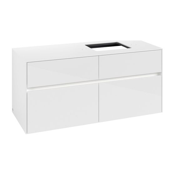 Villeroy & Boch Waschtischunterschrank Collaro C130B0 1200x548x500mm mit Beleuchtung Glossy White