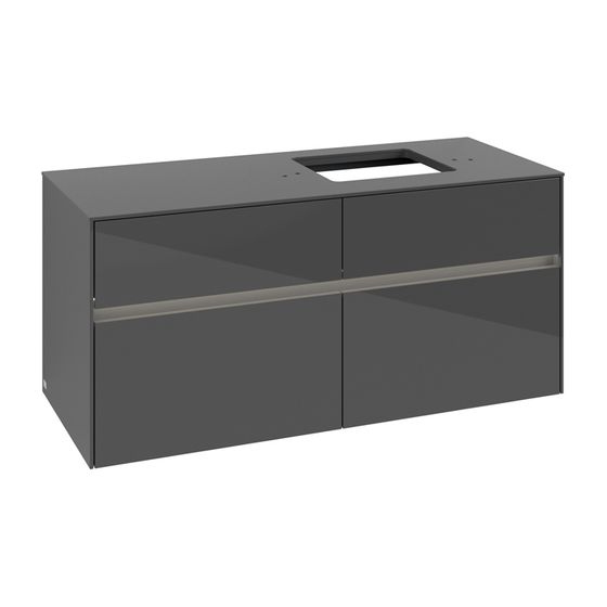 Villeroy & Boch Waschtischunterschrank Collaro C130B0 1200x548x500mm mit Beleuchtung Glossy Grey