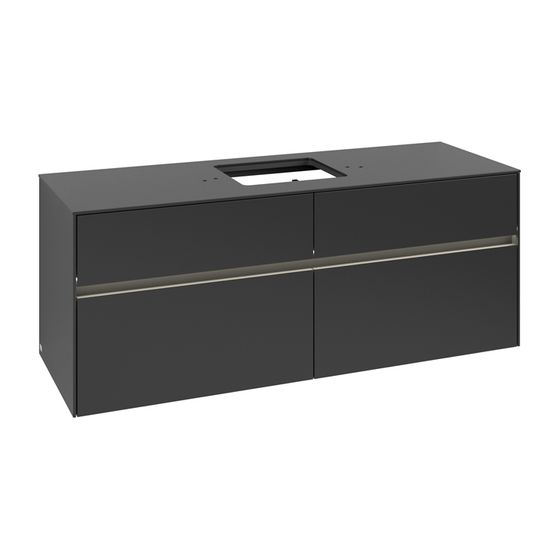 Villeroy & Boch Waschtischunterschrank Collaro C131B0 1400x548x500mm mit Beleuchtung Black Matt Lacquer