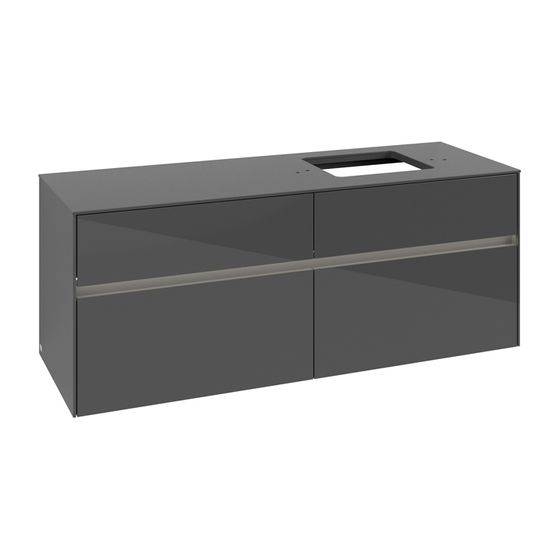 Villeroy & Boch Waschtischunterschrank Collaro C133B0 1400x548x500mm mit Beleuchtung Glossy Grey