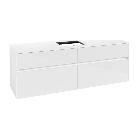 Villeroy & Boch Waschtischunterschrank Collaro C134B0 1600x548x500mm mit Beleuchtung Glossy White