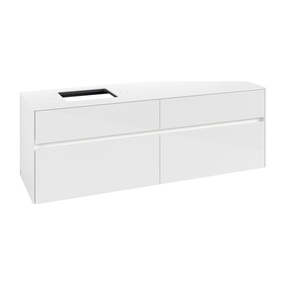 Villeroy & Boch Waschtischunterschrank Collaro C135B0 1600x548x500mm mit Beleuchtung Glossy White