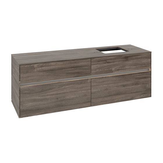 Villeroy & Boch Waschtischunterschrank Collaro C136B0 1600x548x500mm mit Beleuchtung Stone Oak