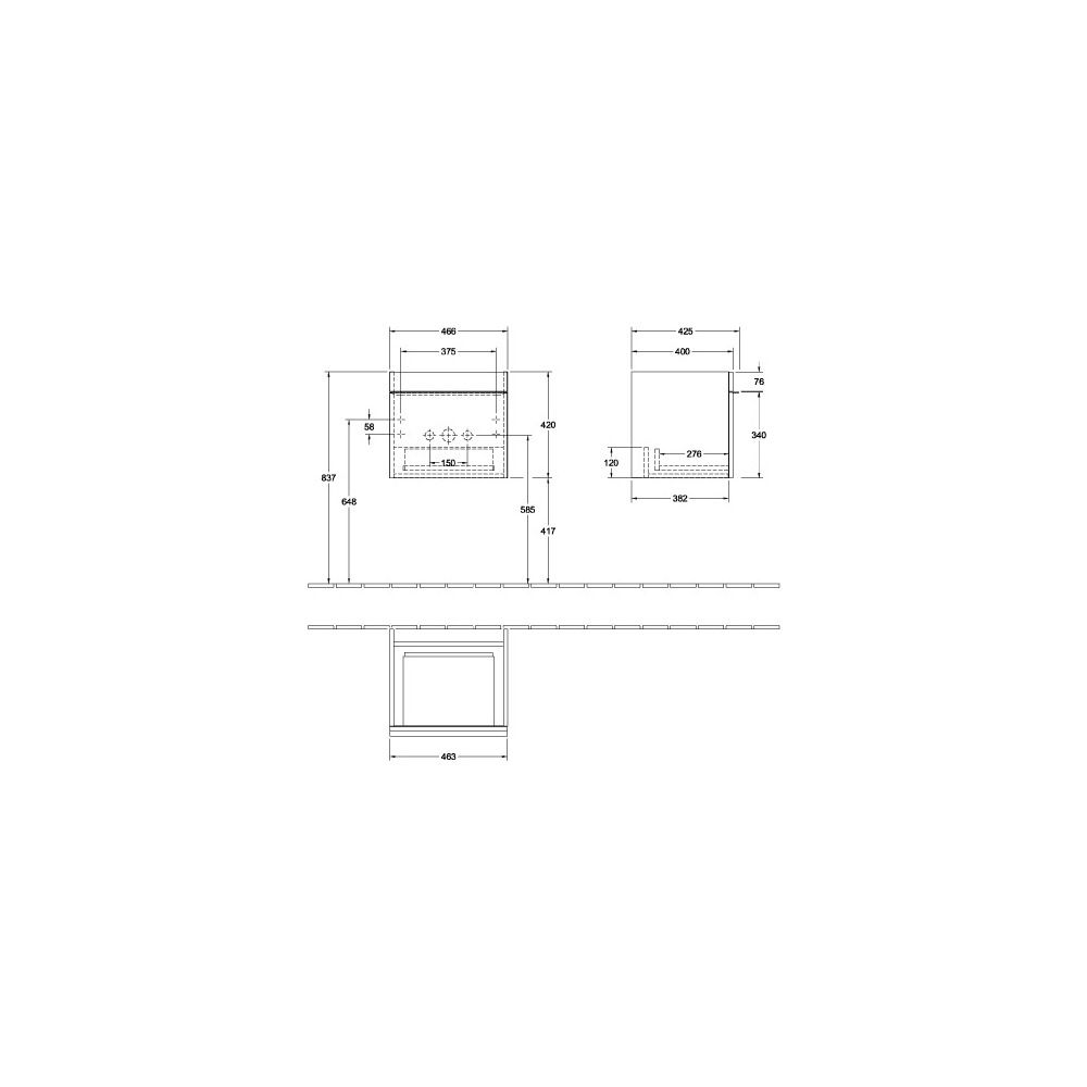 Villeroy & Boch Waschtischunterschrank Venticello 02 466x420x425mm 1 Auszug, Waschti... VILLEROY-A93102FP 4051202329129 (Abb. 3)