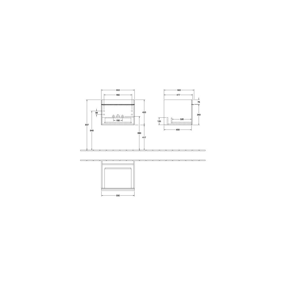 Villeroy & Boch Waschtischunterschrank Venticello 01 553x420x502mm 1 Auszug, Waschti... VILLEROY-A93201DH 4051202332754 (Abb. 4)