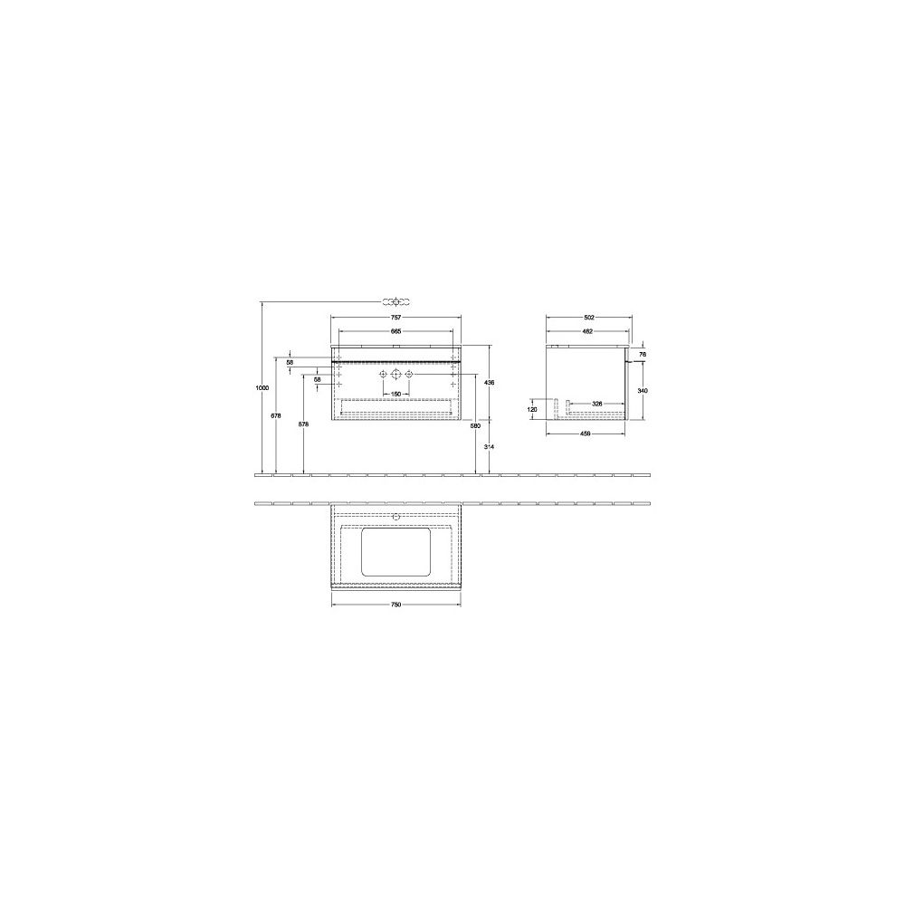 Villeroy & Boch Waschtischunterschrank Venticello 02 757x436x502mm 1 Auszug, Waschti... VILLEROY-A94502VJ 4051202955328 (Abb. 3)