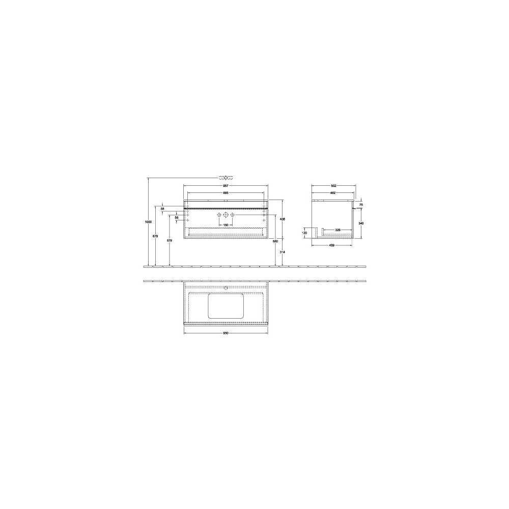 Villeroy & Boch Waschtischunterschrank Venticello 01 957x436x502mm 1 Auszug, Waschti... VILLEROY-A94601VJ 4051202955366 (Abb. 3)