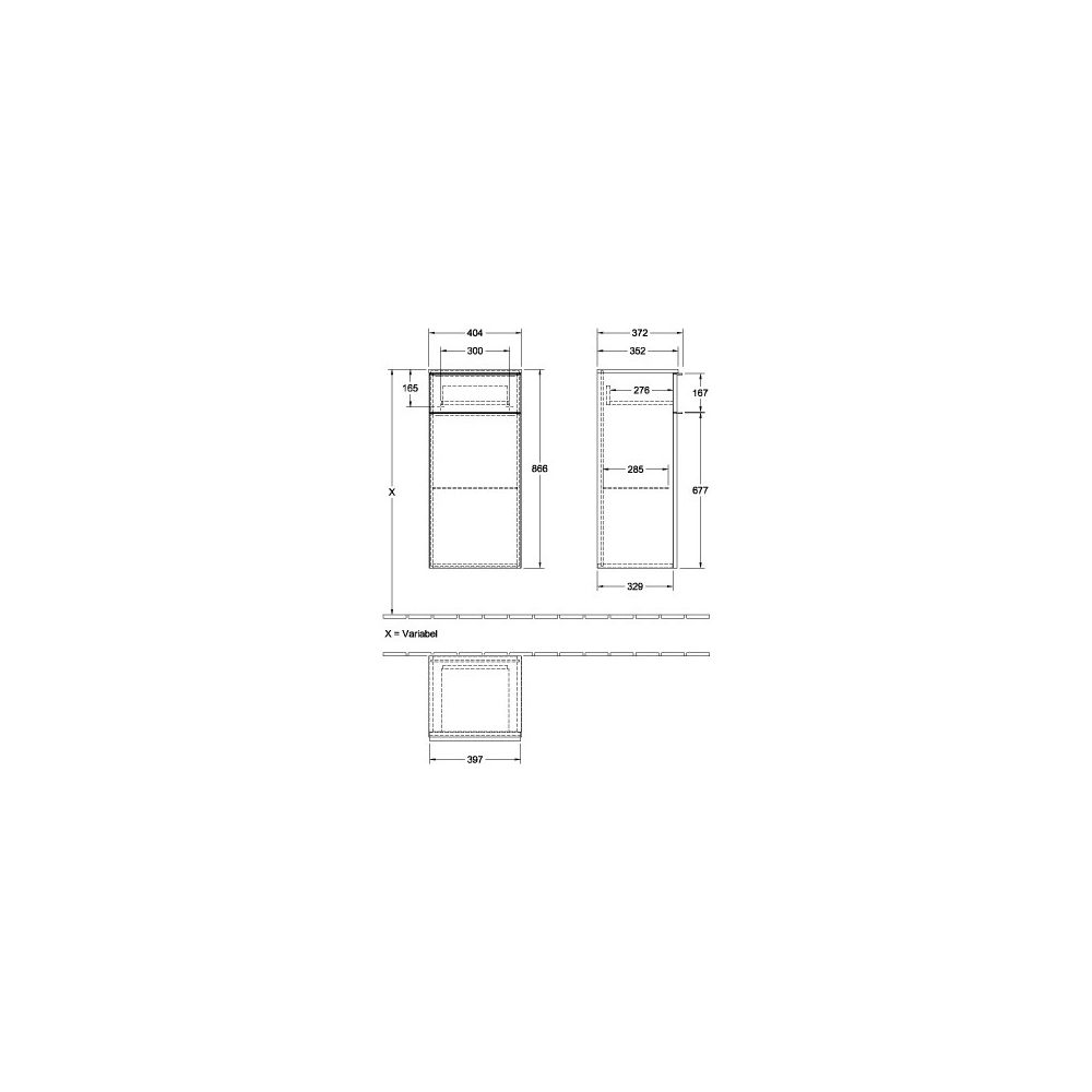 Villeroy & Boch Seitenschrank Venticello 01 404x866x372mm 1 Tür, 1 Schublade, Anschl... VILLEROY-A95001VH 4051202961152 (Abb. 2)