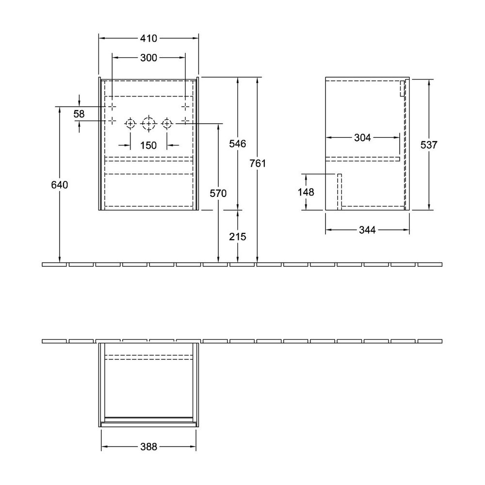 Villeroy & Boch Waschtischunterschrank Collaro 410x546x344mm 1 Tür, Anschlag rechts,... VILLEROY-C00501VK 4051202986865 (Abb. 3)