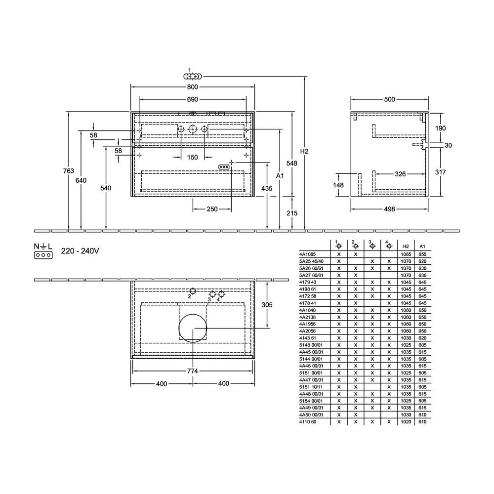 Villeroy & Boch Waschtischunterschrank Collaro C037B0 800x548x500mm mit Beleuchtung,... VILLEROY-C037B0VK 4065467187936 (Abb. 3)