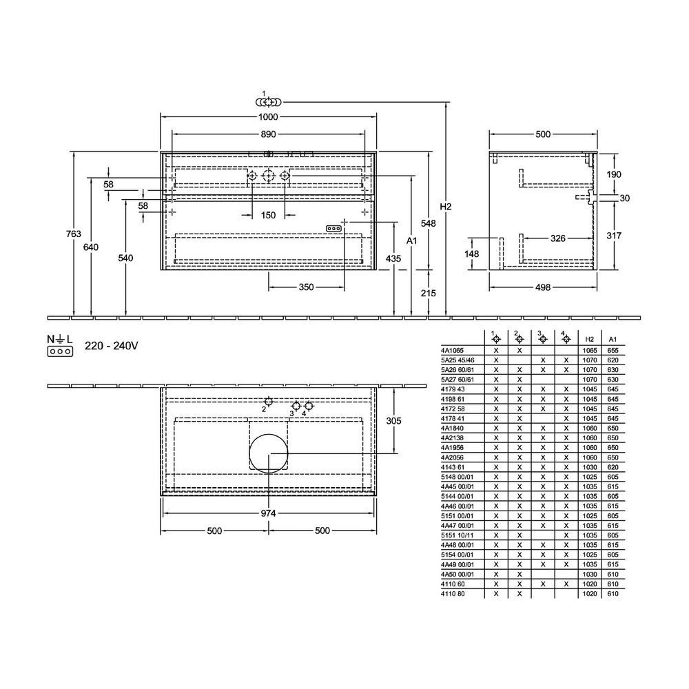 Villeroy & Boch Waschtischunterschrank Collaro C038 1000x548x500mm 2 Auszüge, Wascht... VILLEROY-C03800VK 4062373728727 (Abb. 3)