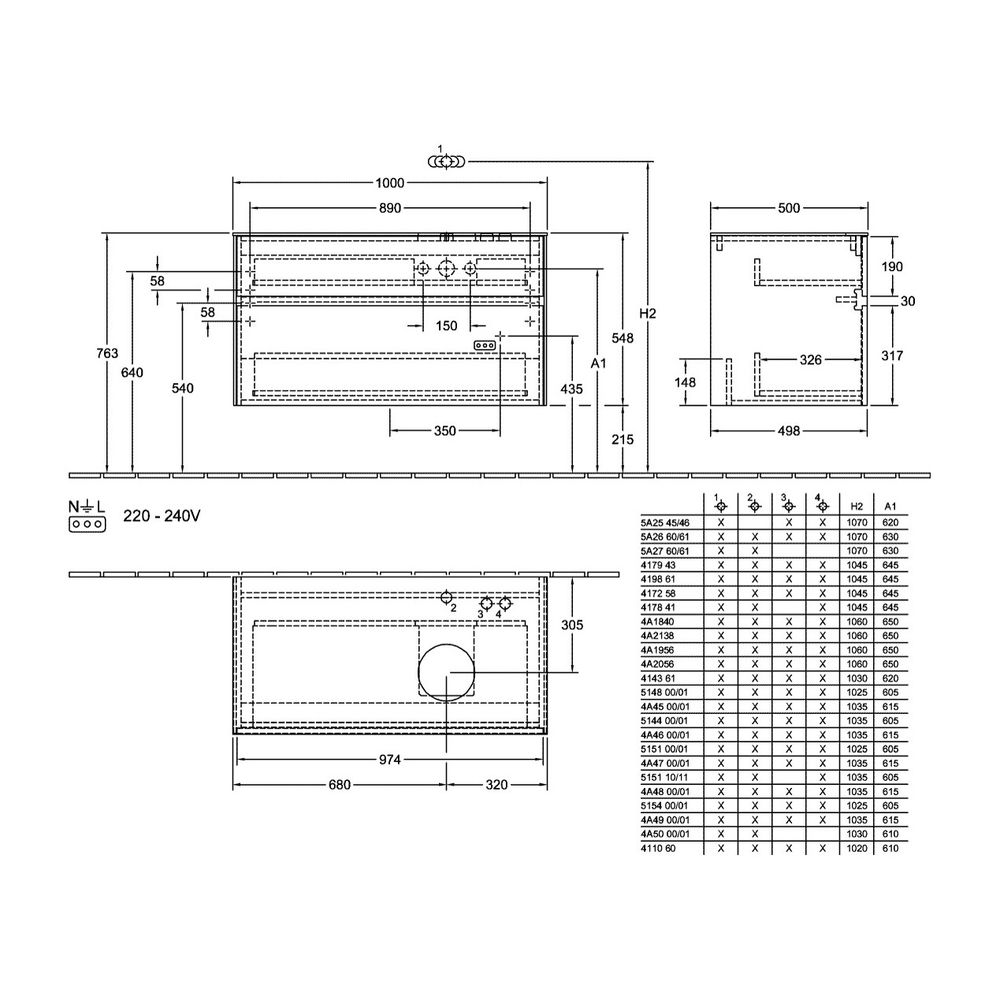 Villeroy & Boch Waschtischunterschrank Collaro C040B0 1000x548x500mm mit Beleuchtung... VILLEROY-C040B0RH 4065467188216 (Abb. 3)