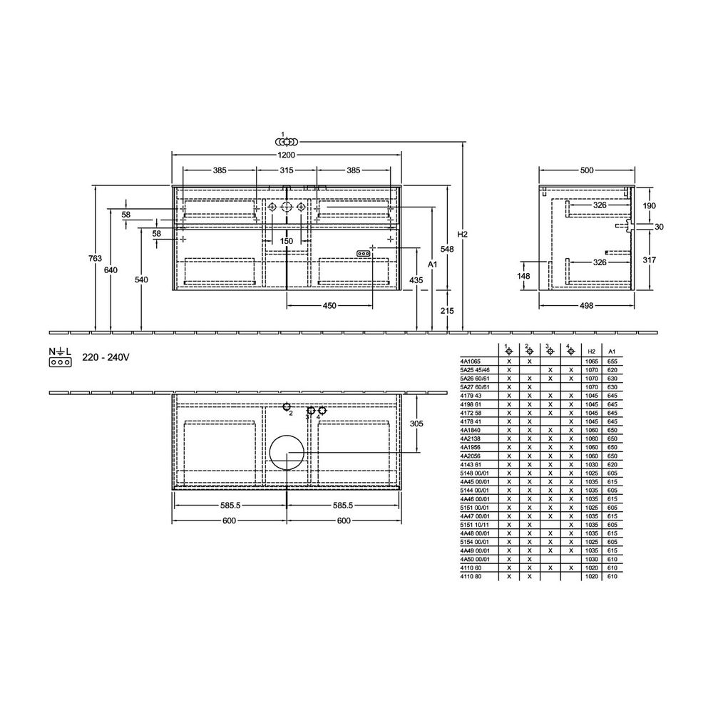 Villeroy & Boch Waschtischunterschrank Collaro C041B0 1200x548x500mm mit Beleuchtung... VILLEROY-C041B0E8 4065467188285 (Abb. 3)