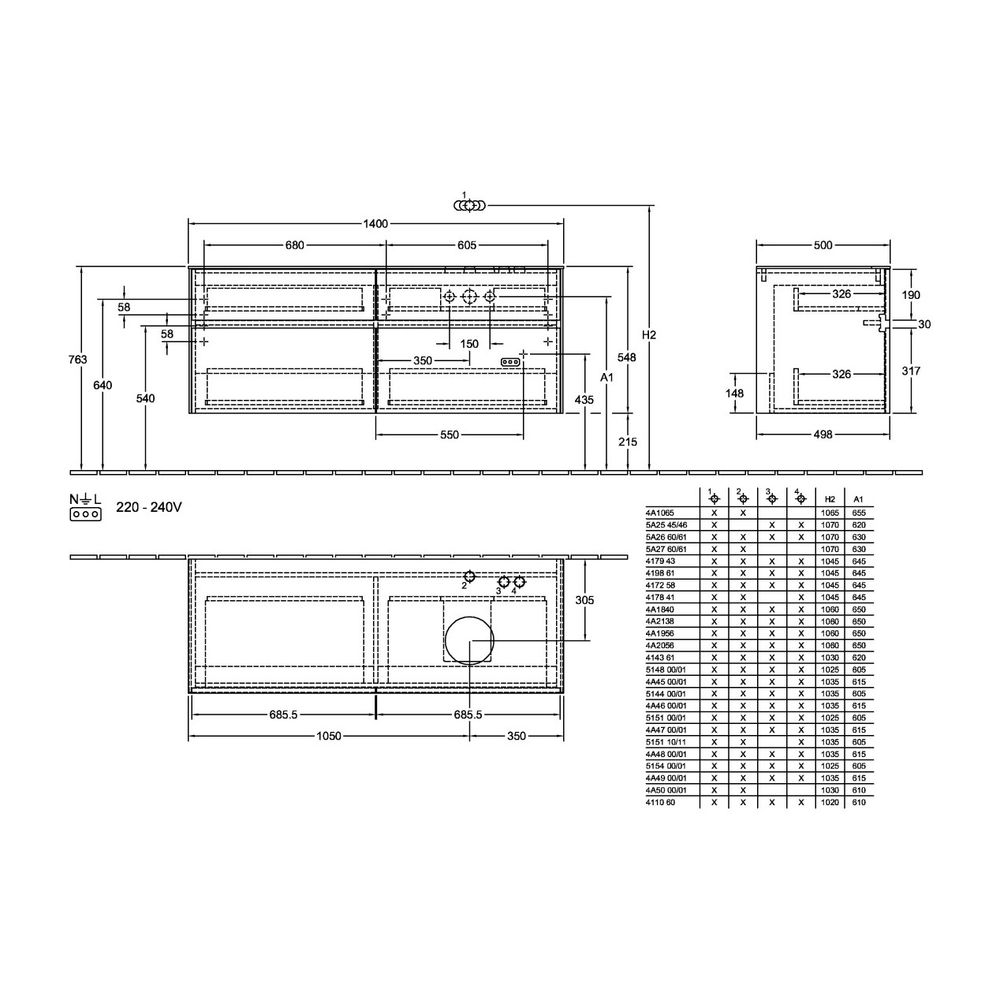 Villeroy & Boch Waschtischunterschrank Collaro C047B0 1400x548x500mm mit Beleuchtung... VILLEROY-C047B0RK 4065467188995 (Abb. 3)